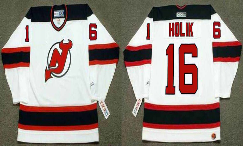 2019 Men New Jersey Devils #16 Holik white CCM NHL jerseys